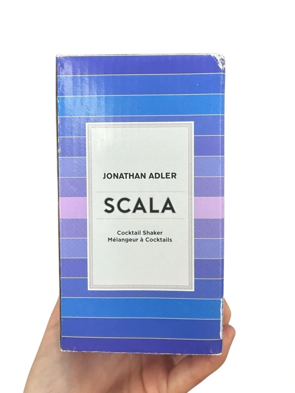 New Jonathan Adler Scala Cocktail Shaker featuring retro style stripes